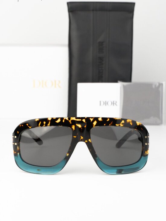 Dior Women Sunglasses Havana Grey Shield DIORSIGNATURE M1U 27A0 NEW AUTHENTIC main image 5